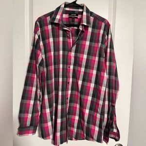 Apt 9 Pink Plaid Men’s Dress Shirt